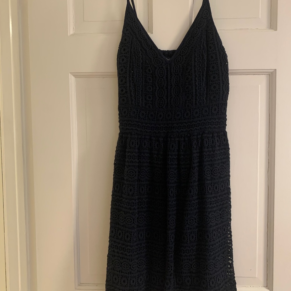 Abercrombie and fitch navy blue lace dress